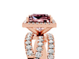 Rose gold Princess Cut Cut Halo Split Shank Prong Setting Ring_17