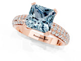 Rose gold Princess Cut Cut Pave Diamond Engagement Ring with Channel Set Band and Four-Prong Setting_1