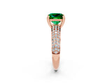 Rose gold Princess Cut Cut Pave Diamond Engagement Ring with Channel Set Band and Four-Prong Setting_2