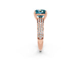 Rose gold Princess Cut Cut Pave Diamond Engagement Ring with Channel Set Band and Four-Prong Setting_2