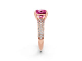 Rose gold Princess Cut Cut Pave Diamond Engagement Ring with Channel Set Band and Four-Prong Setting_2