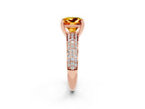 Rose gold Princess Cut Cut Pave Diamond Engagement Ring with Channel Set Band and Four-Prong Setting_2