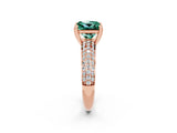 Rose gold Princess Cut Cut Pave Diamond Engagement Ring with Channel Set Band and Four-Prong Setting_2