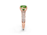 Rose gold Princess Cut Cut Pave Diamond Engagement Ring with Channel Set Band and Four-Prong Setting_2