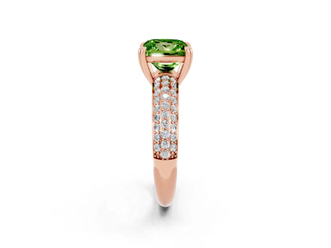 Rose gold Princess Cut Cut Pave Diamond Engagement Ring with Channel Set Band and Four-Prong Setting_2