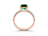 Rose gold Princess Cut Cut Pave Diamond Engagement Ring with Channel Set Band and Four-Prong Setting_3