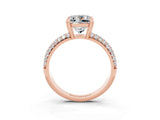 Rose gold Princess Cut Cut Pave Diamond Engagement Ring with Channel Set Band and Four-Prong Setting_3