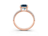 Rose gold Princess Cut Cut Pave Diamond Engagement Ring with Channel Set Band and Four-Prong Setting_3