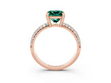 Rose gold Princess Cut Cut Pave Diamond Engagement Ring with Channel Set Band and Four-Prong Setting_3