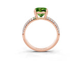 Rose gold Princess Cut Cut Pave Diamond Engagement Ring with Channel Set Band and Four-Prong Setting_3