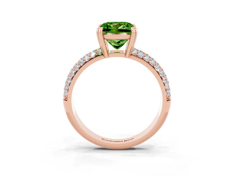 Rose gold Princess Cut Cut Pave Diamond Engagement Ring with Channel Set Band and Four-Prong Setting_3