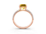 Rose gold Princess Cut Cut Pave Diamond Engagement Ring with Channel Set Band and Four-Prong Setting_3
