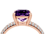 Rose gold Princess Cut Cut Pave Diamond Engagement Ring with Channel Set Band and Four-Prong Setting_4
