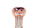 Rose gold Princess Cut Cut Pave Diamond Engagement Ring with Channel Set Band and Four-Prong Setting_5