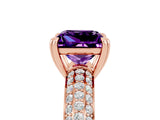 Rose gold Princess Cut Cut Pave Diamond Engagement Ring with Channel Set Band and Four-Prong Setting_5