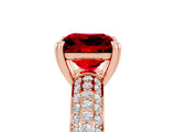 Rose gold Princess Cut Cut Pave Diamond Engagement Ring with Channel Set Band and Four-Prong Setting_5