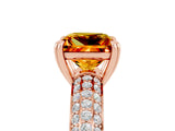 Rose gold Princess Cut Cut Pave Diamond Engagement Ring with Channel Set Band and Four-Prong Setting_5