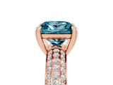 Rose gold Princess Cut Cut Pave Diamond Engagement Ring with Channel Set Band and Four-Prong Setting_5
