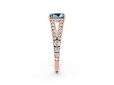 Rose gold Princess Cut Cut Split Shank Pave Diamond Engagement Ring with Four-Prong Setting_2