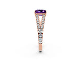 Rose gold Princess Cut Cut Split Shank Pave Diamond Engagement Ring with Four-Prong Setting_2