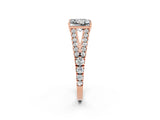 Rose gold Princess Cut Cut Split Shank Pave Diamond Engagement Ring with Four-Prong Setting_2