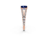 Rose gold Princess Cut Cut Split Shank Pave Diamond Engagement Ring with Four-Prong Setting_2