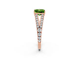 Rose gold Princess Cut Cut Split Shank Pave Diamond Engagement Ring with Four-Prong Setting_2