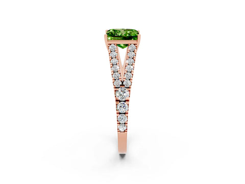 Rose gold Princess Cut Cut Split Shank Pave Diamond Engagement Ring with Four-Prong Setting_2