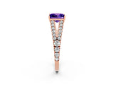 Rose gold Princess Cut Cut Split Shank Pave Diamond Engagement Ring with Four-Prong Setting_2