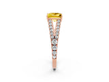 Rose gold Princess Cut Cut Split Shank Pave Diamond Engagement Ring with Four-Prong Setting_2