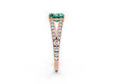 Rose gold Princess Cut Cut Split Shank Pave Diamond Engagement Ring with Four-Prong Setting_2
