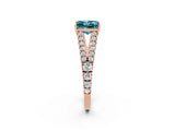 Rose gold Princess Cut Cut Split Shank Pave Diamond Engagement Ring with Four-Prong Setting_2