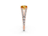 Rose gold Princess Cut Cut Split Shank Pave Diamond Engagement Ring with Four-Prong Setting_2