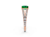 Rose gold Princess Cut Cut Split Shank Pave Diamond Engagement Ring with Four-Prong Setting_2