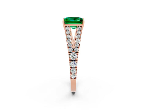 Rose gold Princess Cut Cut Split Shank Pave Diamond Engagement Ring with Four-Prong Setting_2