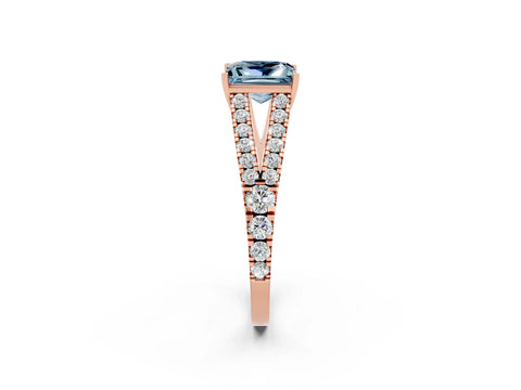 Rose gold Princess Cut Cut Split Shank Pave Diamond Engagement Ring with Four-Prong Setting_2