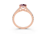 Rose gold Princess Cut Cut Split Shank Pave Diamond Engagement Ring with Four-Prong Setting_3