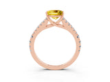 Rose gold Princess Cut Cut Split Shank Pave Diamond Engagement Ring with Four-Prong Setting_3