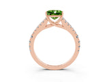 Rose gold Princess Cut Cut Split Shank Pave Diamond Engagement Ring with Four-Prong Setting_3