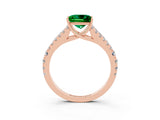 Rose gold Princess Cut Cut Split Shank Pave Diamond Engagement Ring with Four-Prong Setting_3