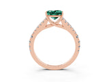 Rose gold Princess Cut Cut Split Shank Pave Diamond Engagement Ring with Four-Prong Setting_3