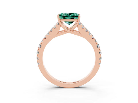 Rose gold Princess Cut Cut Split Shank Pave Diamond Engagement Ring with Four-Prong Setting_3