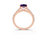 Rose gold Princess Cut Cut Split Shank Pave Diamond Engagement Ring with Four-Prong Setting_3