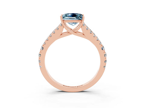 Rose gold Princess Cut Cut Split Shank Pave Diamond Engagement Ring with Four-Prong Setting_3