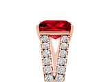 Rose gold Princess Cut Cut Split Shank Pave Diamond Engagement Ring with Four-Prong Setting_5