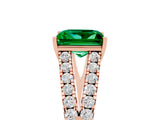 Rose gold Princess Cut Cut Split Shank Pave Diamond Engagement Ring with Four-Prong Setting_5