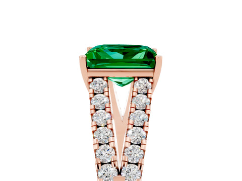 Rose gold Princess Cut Cut Split Shank Pave Diamond Engagement Ring with Four-Prong Setting_5