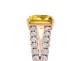 Rose gold Princess Cut Cut Split Shank Pave Diamond Engagement Ring with Four-Prong Setting_5