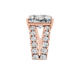 Rose gold Princess Cut Cut Split Shank Pave Diamond Engagement Ring with Four-Prong Setting_5