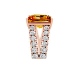 Rose gold Princess Cut Cut Split Shank Pave Diamond Engagement Ring with Four-Prong Setting_5